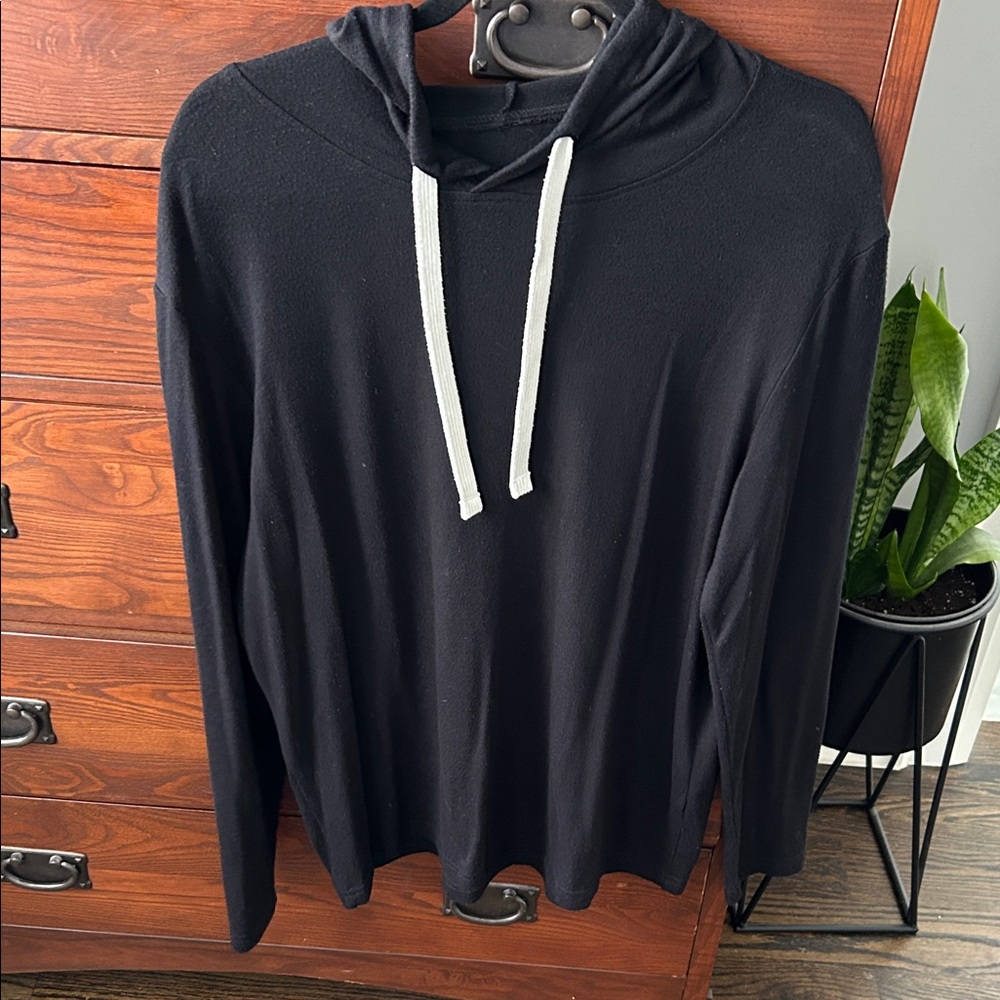 ZYIA Black Hoodie with White drawstrings